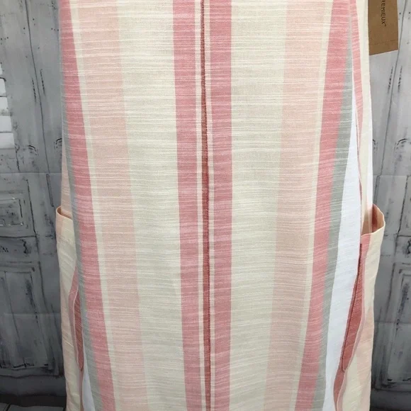 Cremieux Womens Size XS Pink White V Neck Striped Sleeveless Shift Dress Cotton - Picture 3 of 12